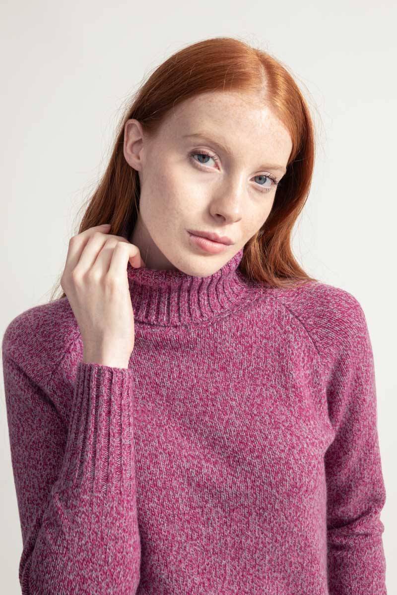 Rifò SUSANNA Maglia Collo Alto Donna Cashmere Rigenerato Affare Del Giorno