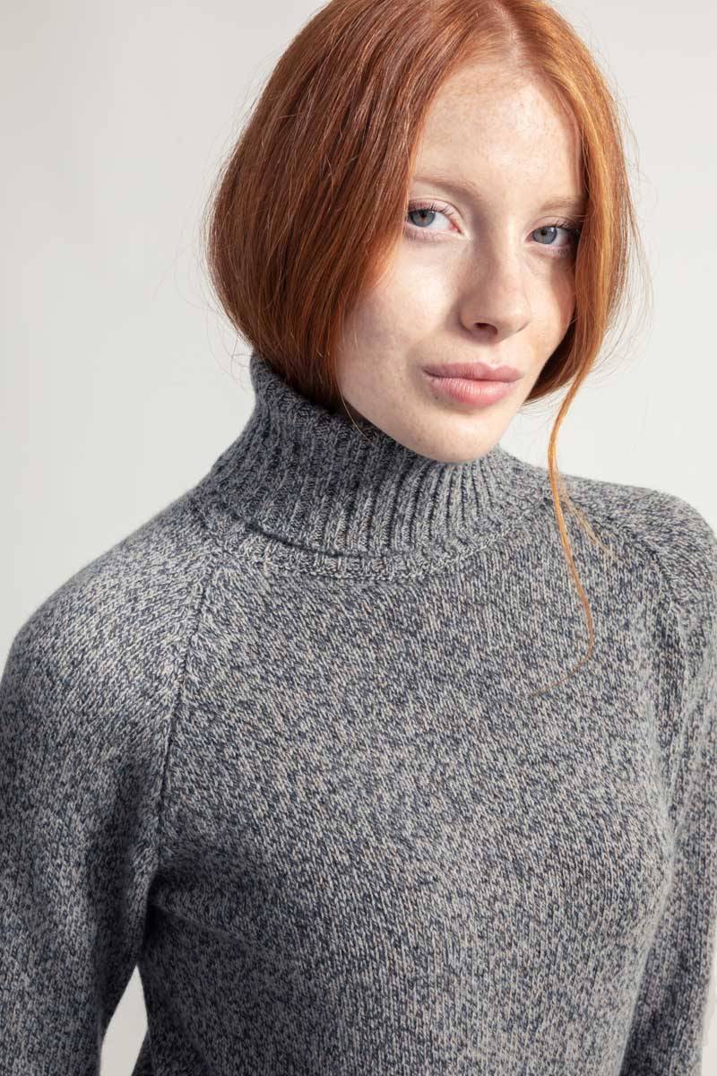 Rifò SUSANNA Maglia Collo Alto Donna Cashmere Rigenerato Prezzo Ridotto