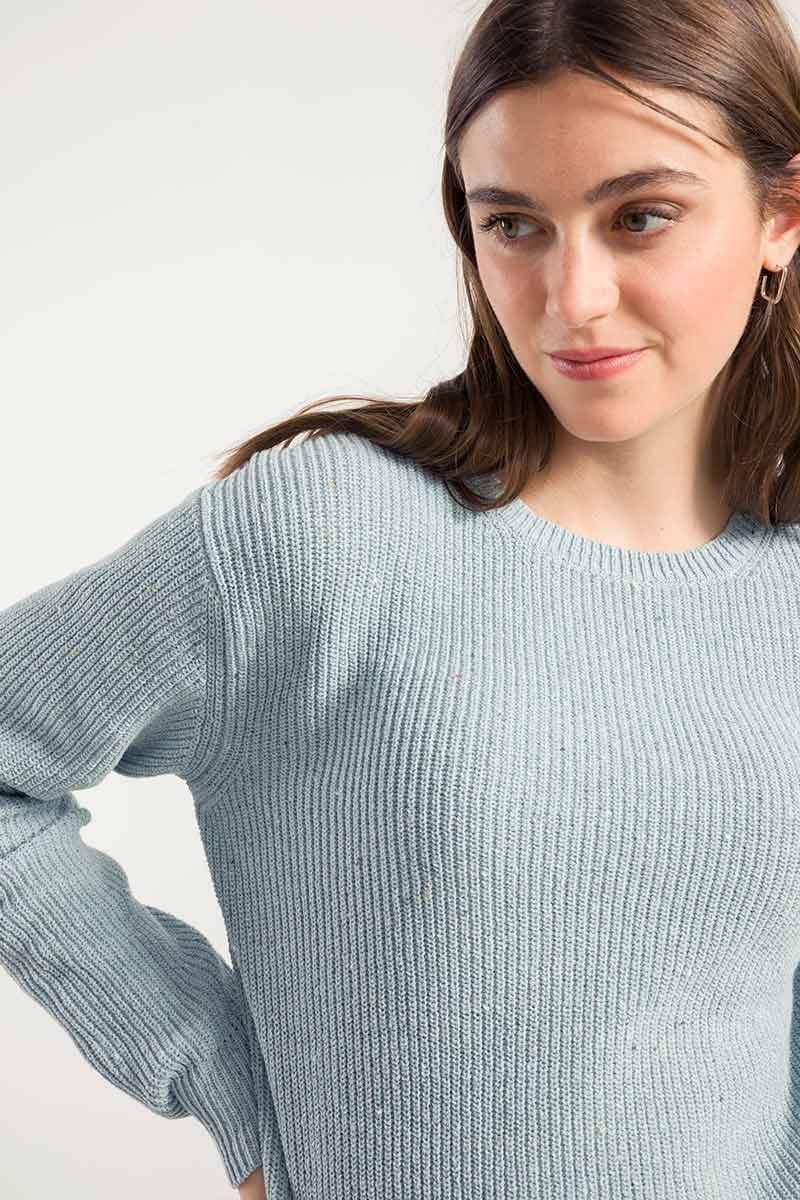 Rifò RACHELE Maglia Girocollo Donna Cotone Jeans Rigenerato Vendita Economica