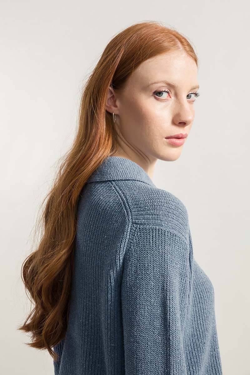 Rifò MARTINA Maglia Cropped Donna Cotone Jeans Rigenerato I Più Venduti