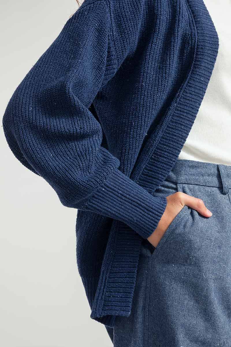 Rifò CARA Cardigan Donna Cotone Jeans Rigenerato Saldi Di Fabbrica