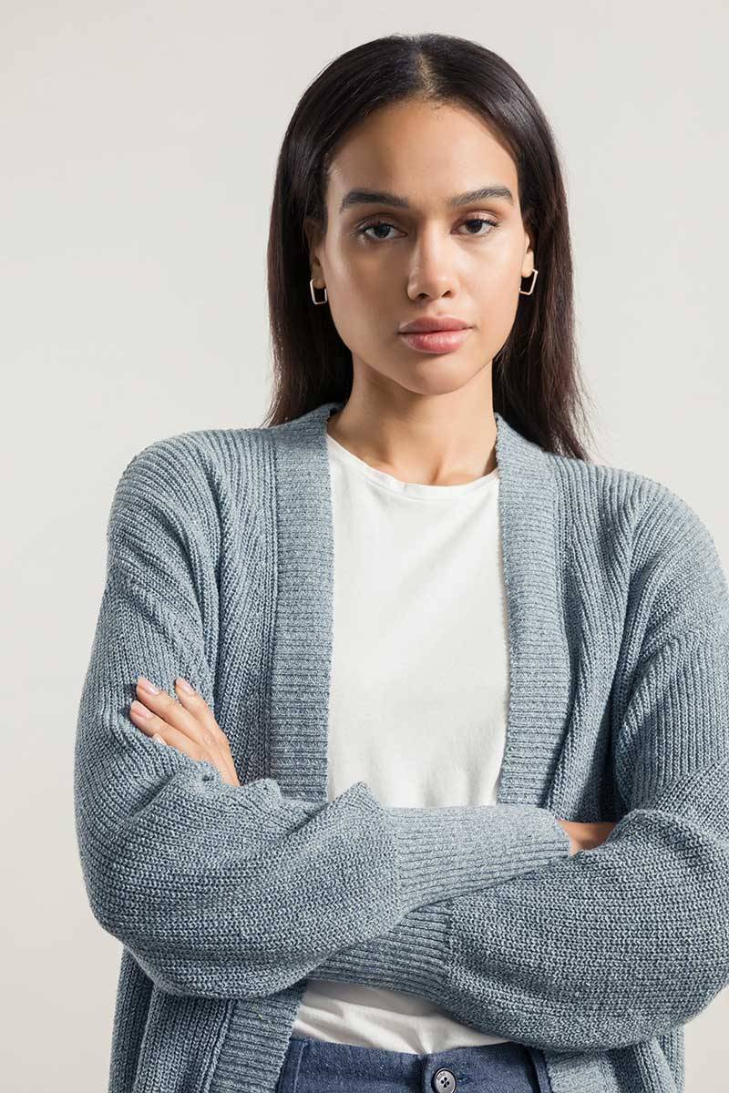 Rifò CARA Cardigan Donna Cotone Jeans Rigenerato Moda