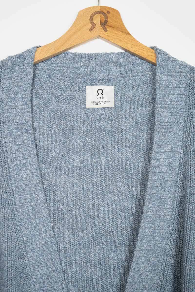 Rifò CARA Cardigan Donna Cotone Jeans Rigenerato Moda