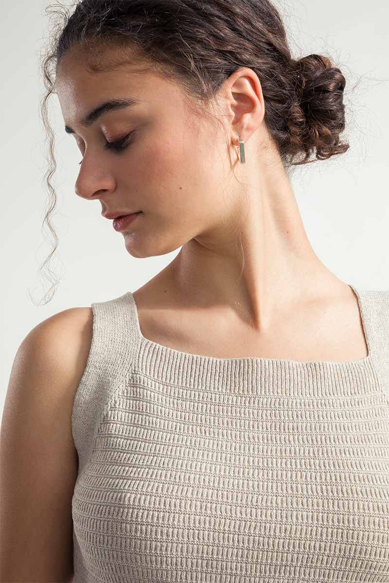 Rifò SOLE Canotta Spalla Larga Donna Cotone Rigenerato Vendite Flash