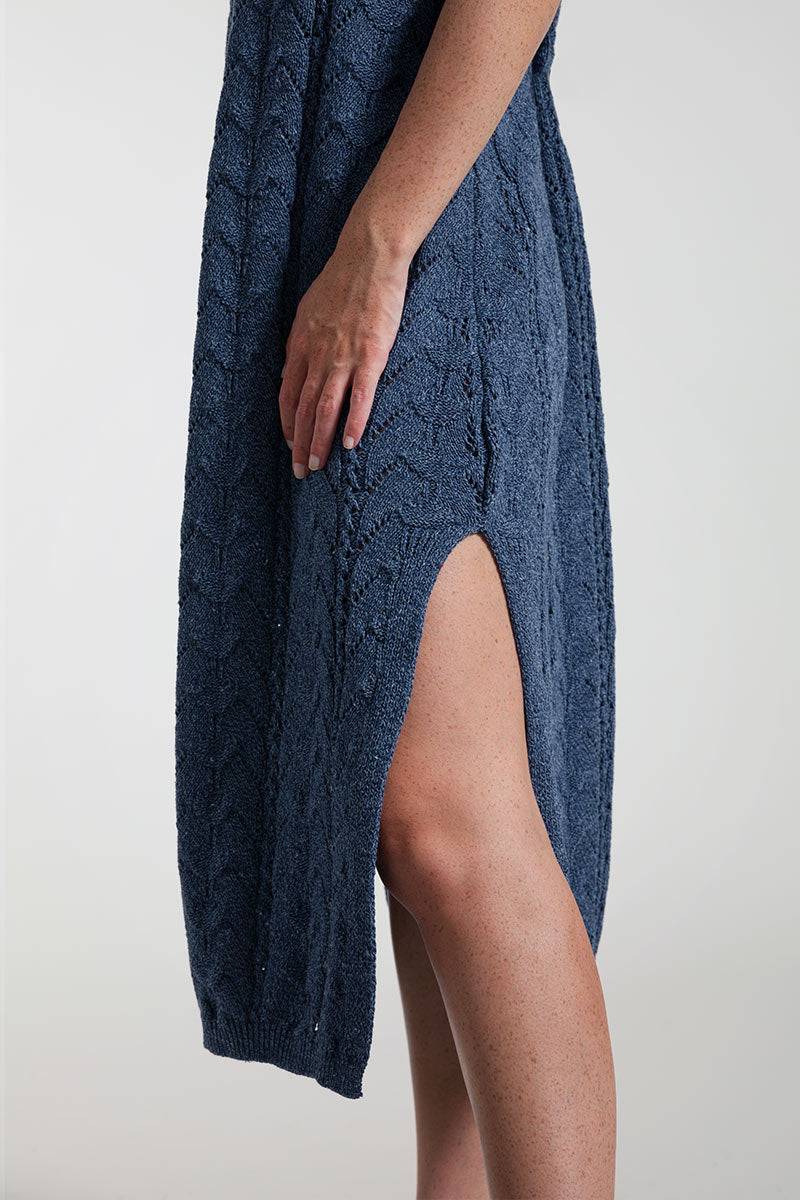 Rifò LOLA Abito in Maglia Cotone Jeans Rigenerato Qualità