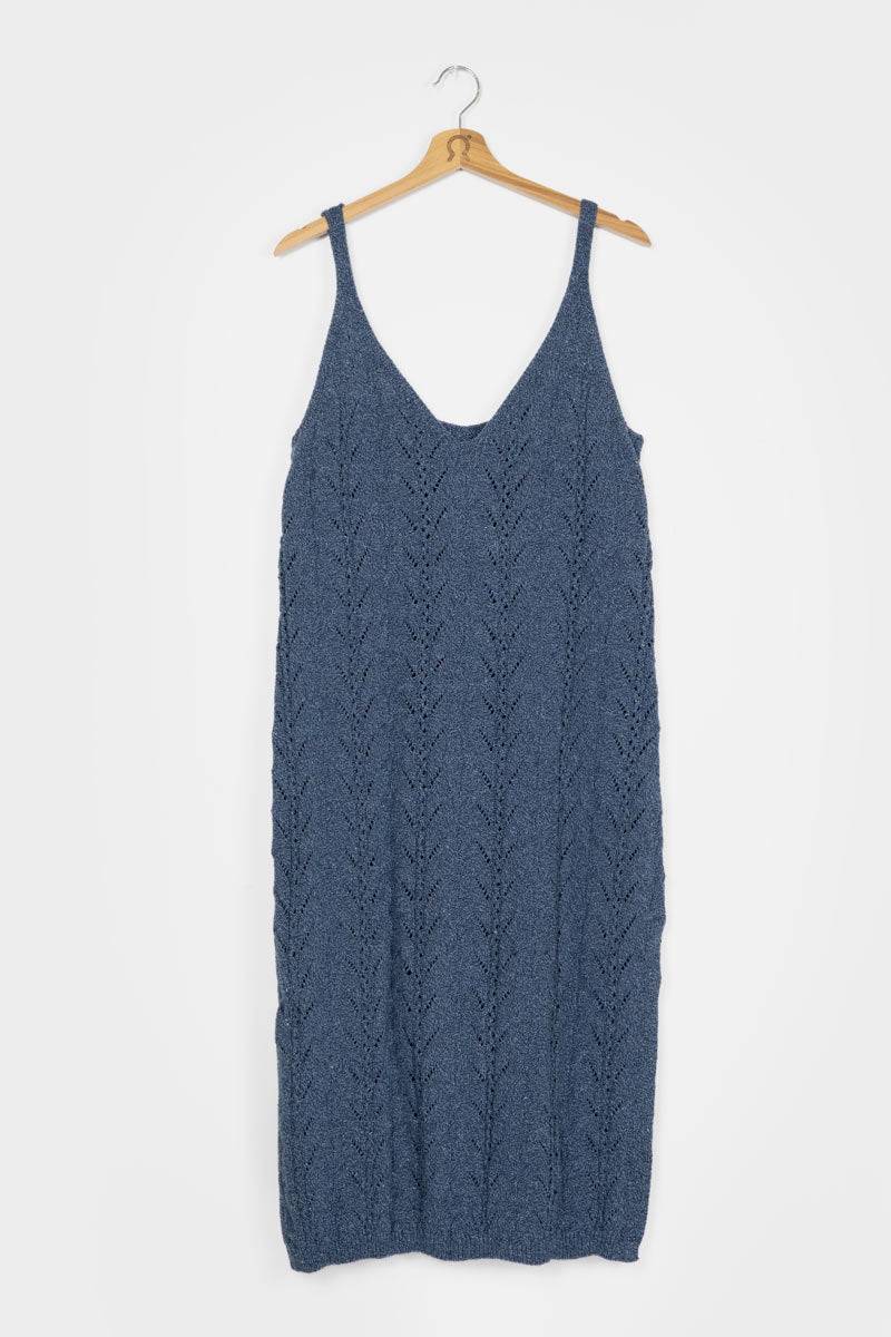 Rifò LOLA Abito in Maglia Cotone Jeans Rigenerato Qualità