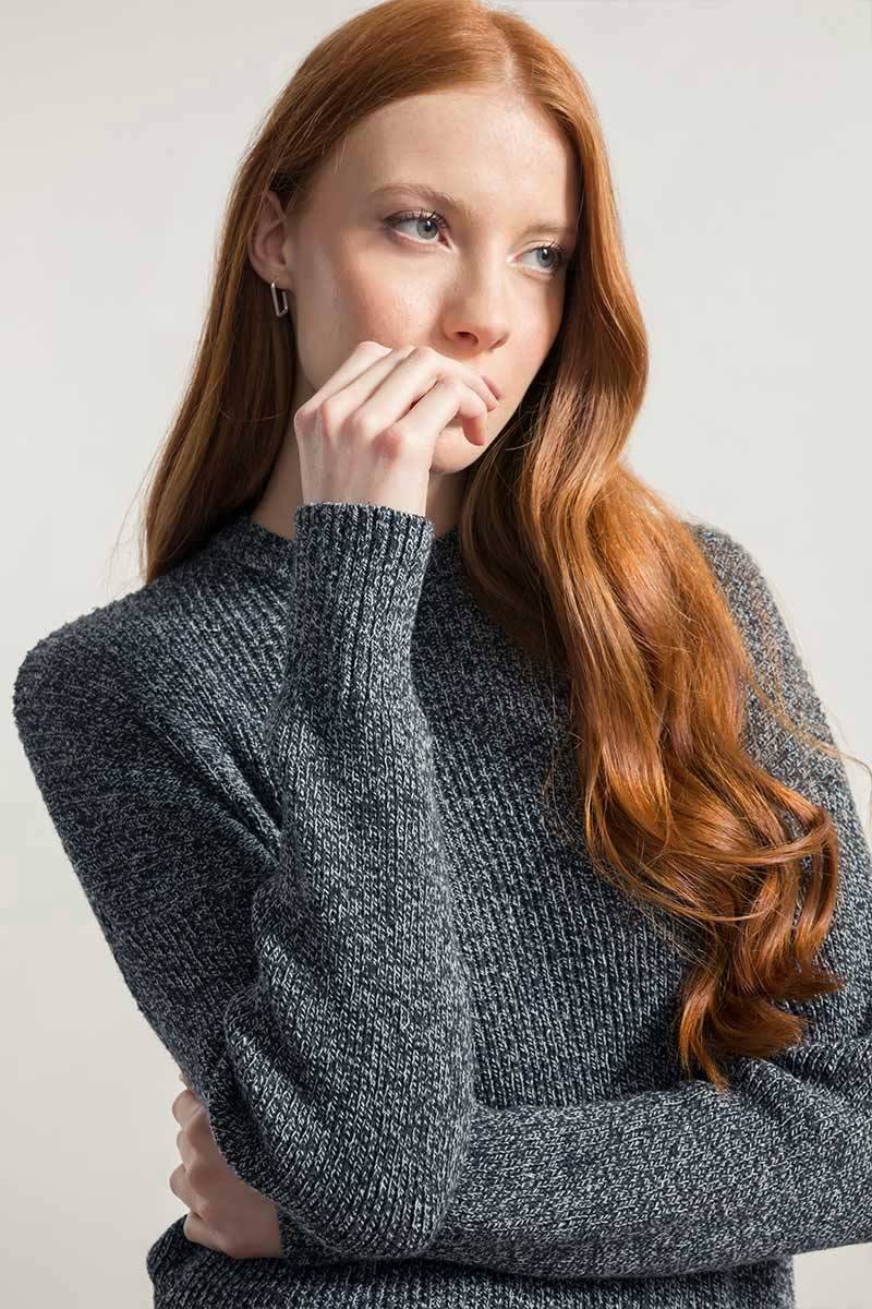 Rifò DARIA Maglia Donna Cotone Jeans Rigenerato Pezzi Unici