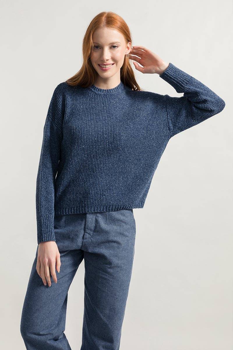 Rifò DARIA Maglia Donna Cotone Jeans Rigenerato