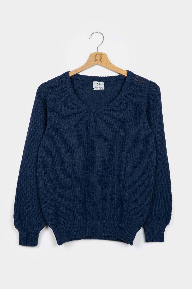 Rifò GRAZIA Maglia Donna Cotone Jeans rigenerato Negozi Online