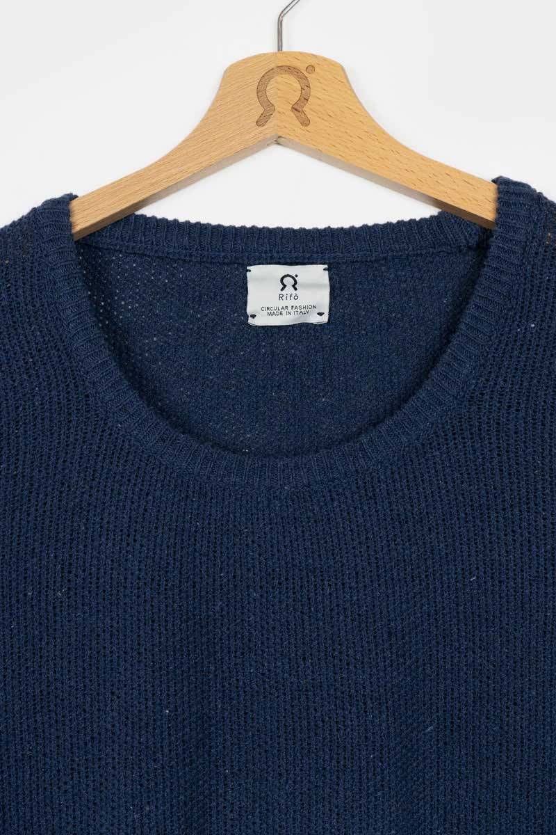 Rifò GRAZIA Maglia Donna Cotone Jeans rigenerato Negozi Online
