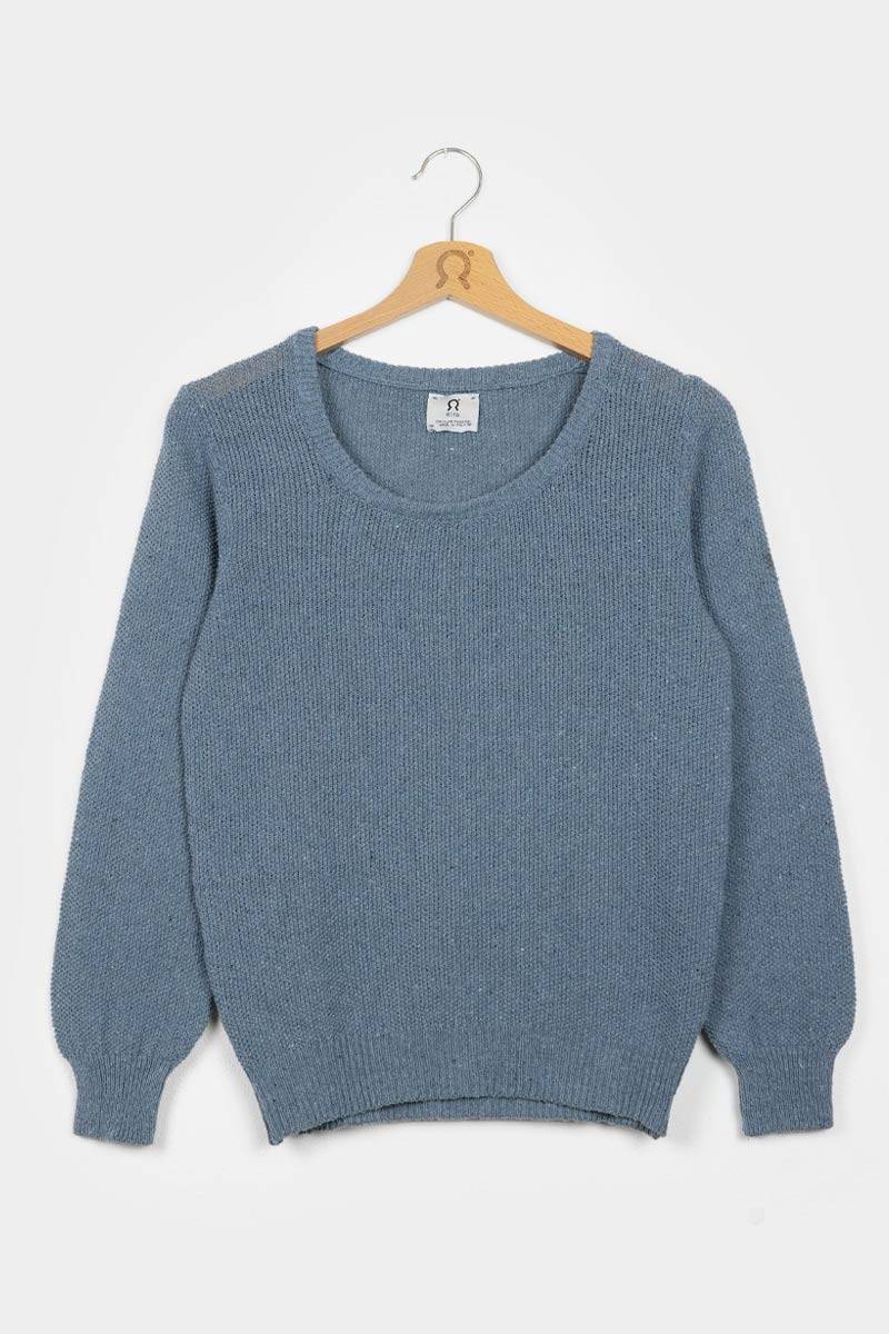 Rifò GRAZIA Maglia Donna Cotone Jeans rigenerato Acquista Ora