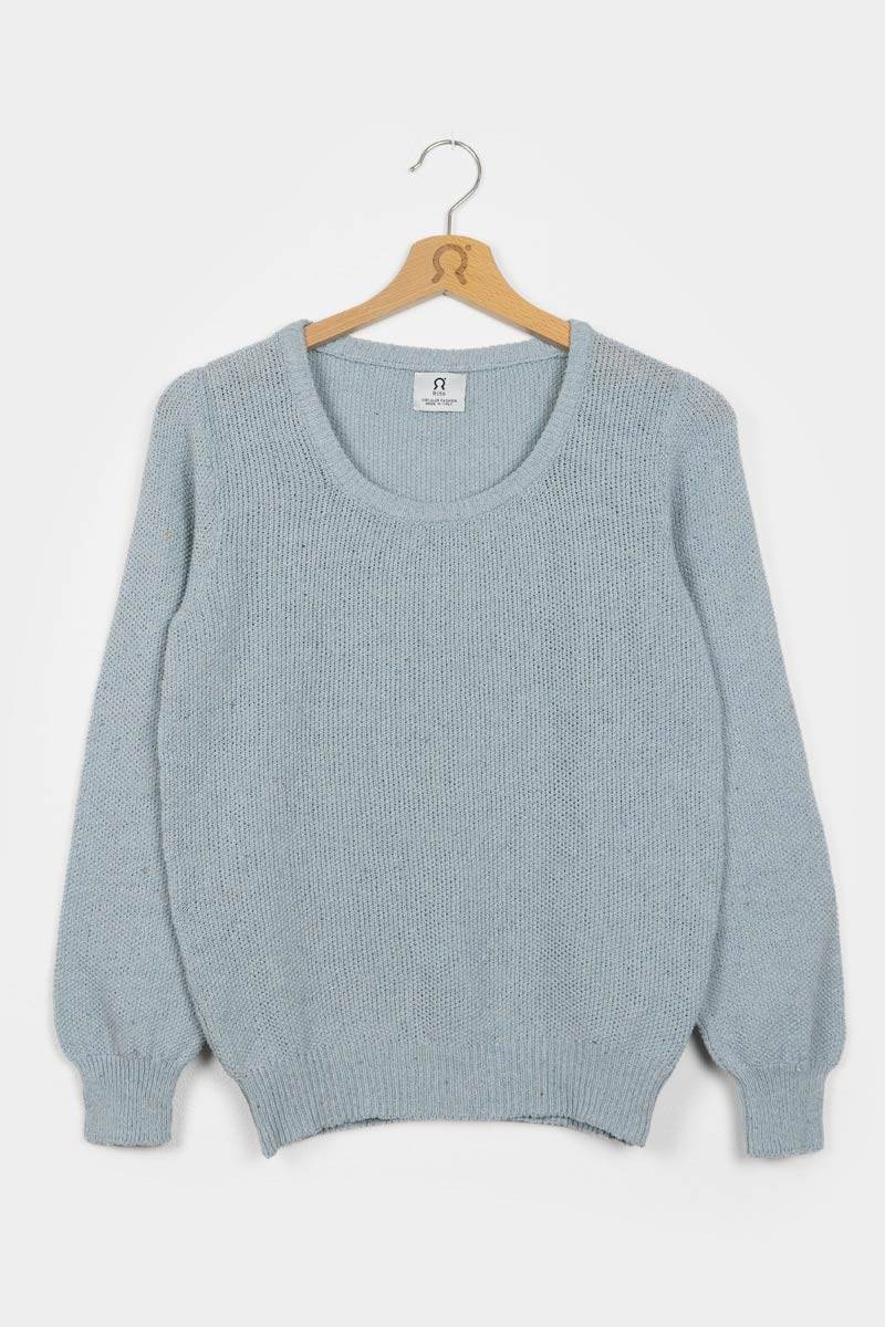 Rifò GRAZIA Maglia Donna Cotone Jeans rigenerato Consegna Veloce