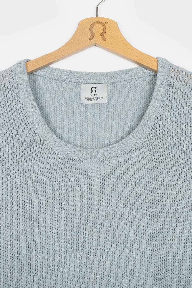 Rifò GRAZIA Maglia Donna Cotone Jeans rigenerato Consegna Veloce