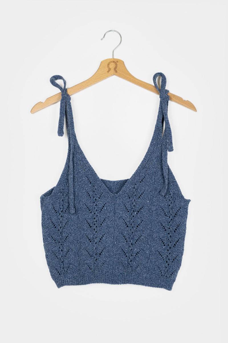 Rifò RENÉ Top Donna Cotone Jeans Rigenerato Promozione Limitata