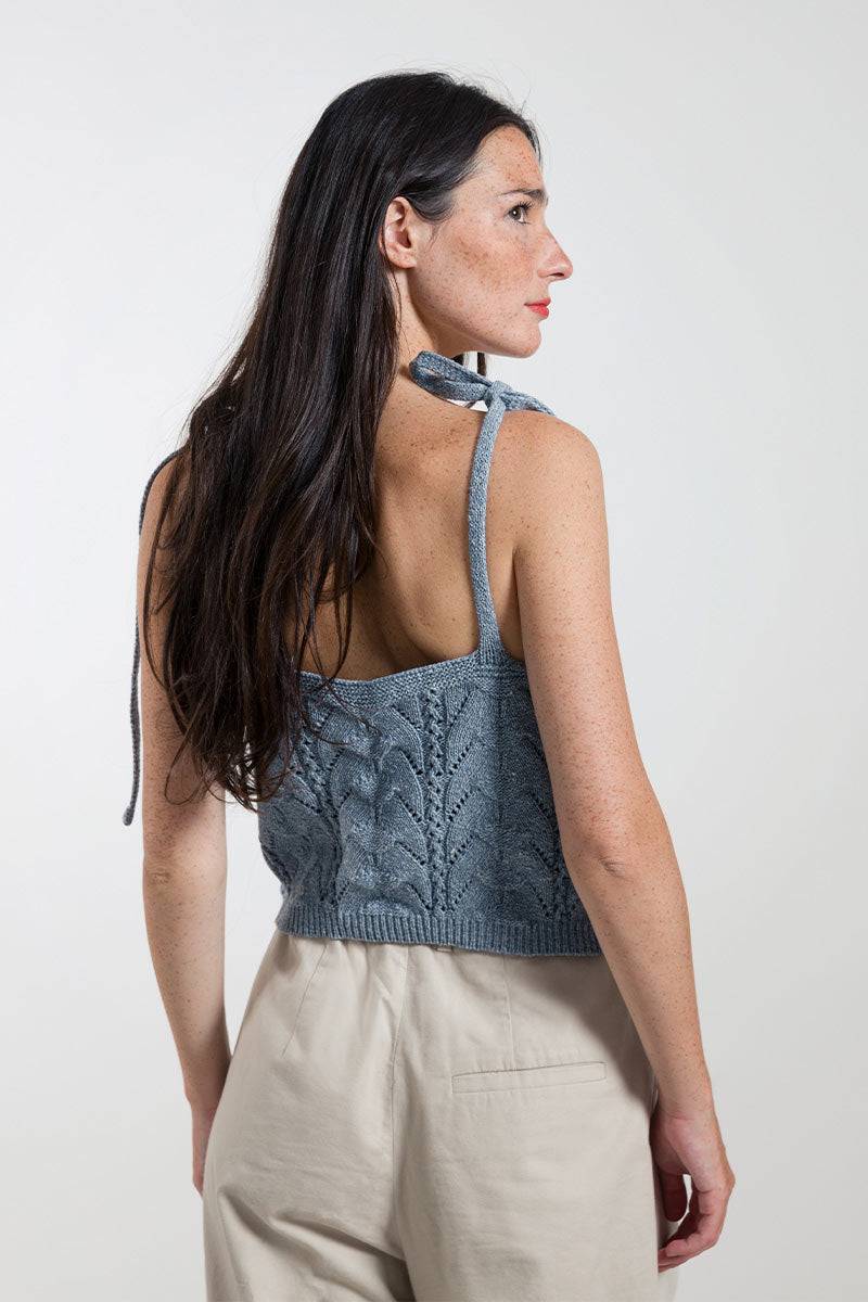 Rifò RENÉ Top Donna Cotone Jeans Rigenerato Shopping Online