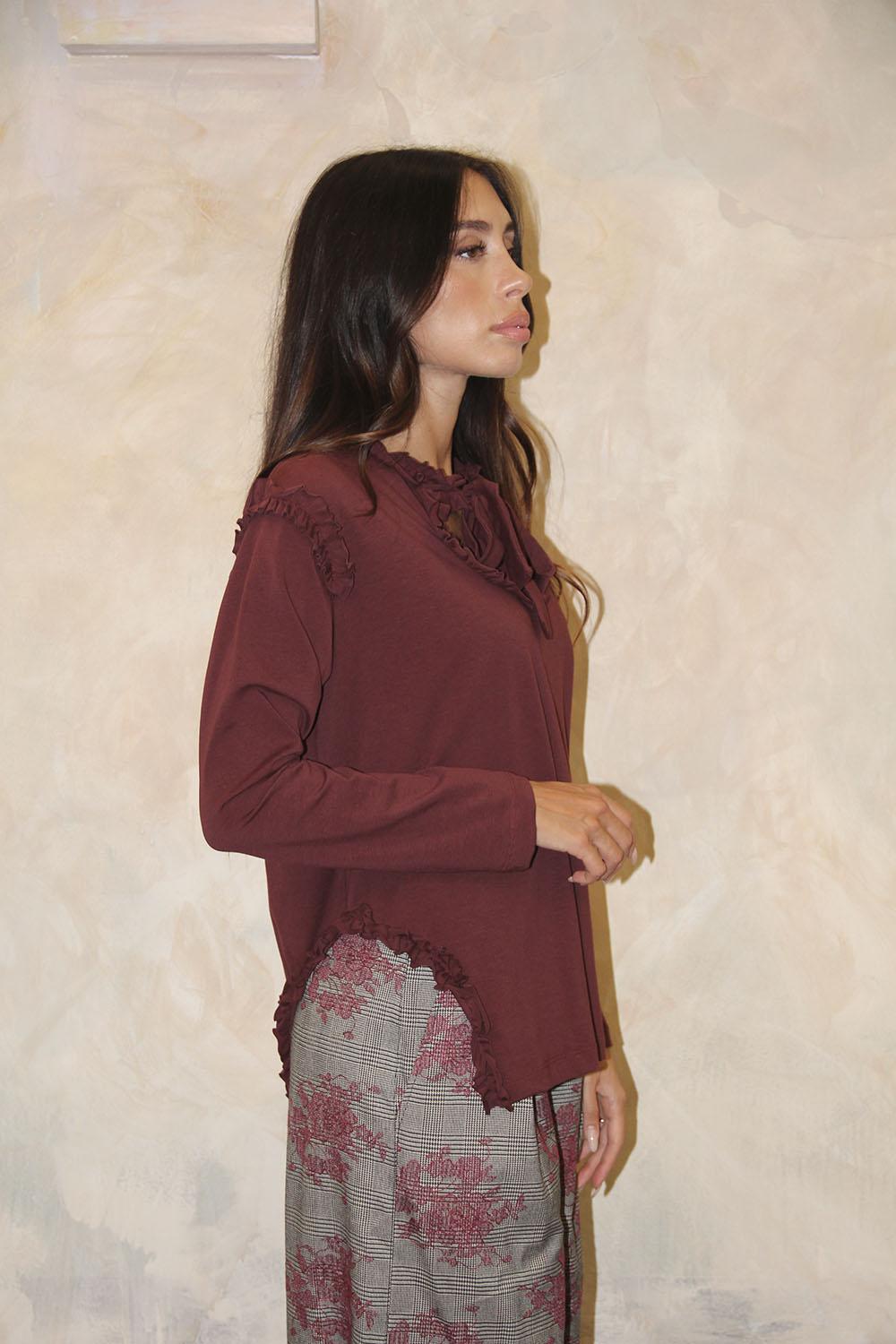 ROSÈ A POIS Ricchi e Poveri T-shirt Bordeaux Fino Al -60%