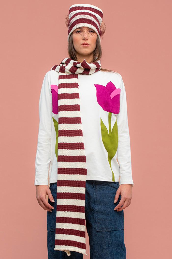 ROSÈ A POIS Abba T-shirt Nero Nuovo