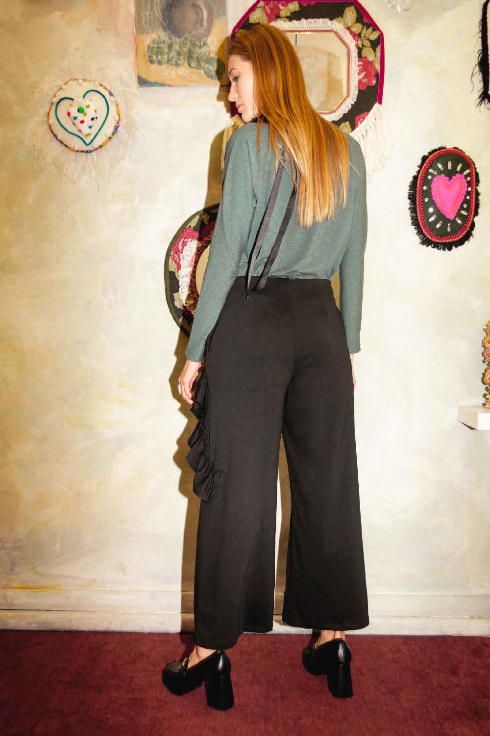ROSÈ A POIS ZENITSU Pantalone con rouches Vendita Calda