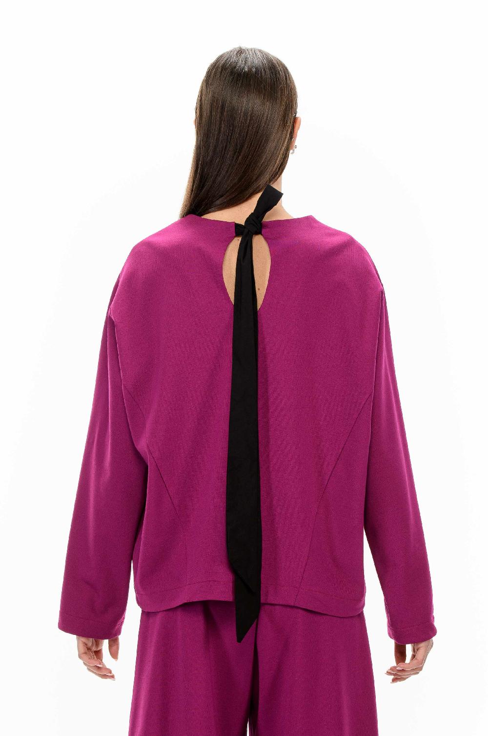 ROSÈ A POIS LENORA Blusa con fiocco Pezzi Unici