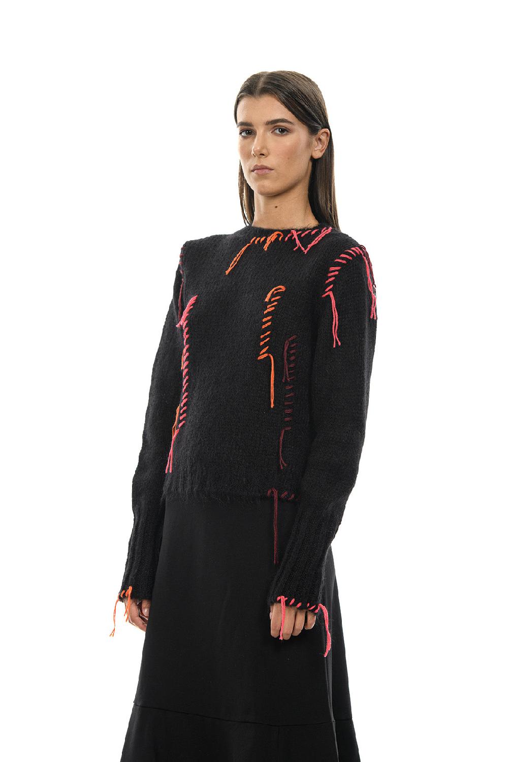 ROSÈ A POIS DRUSILLLA Maglione con ricami colorati Outlet