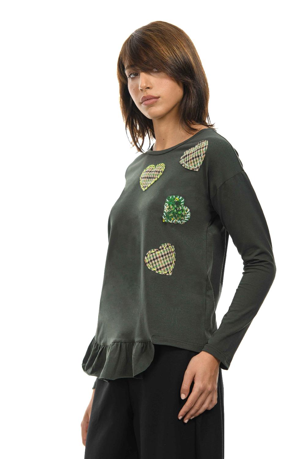 ROSÈ A POIS POLGARA T-shirt con cuori Italia