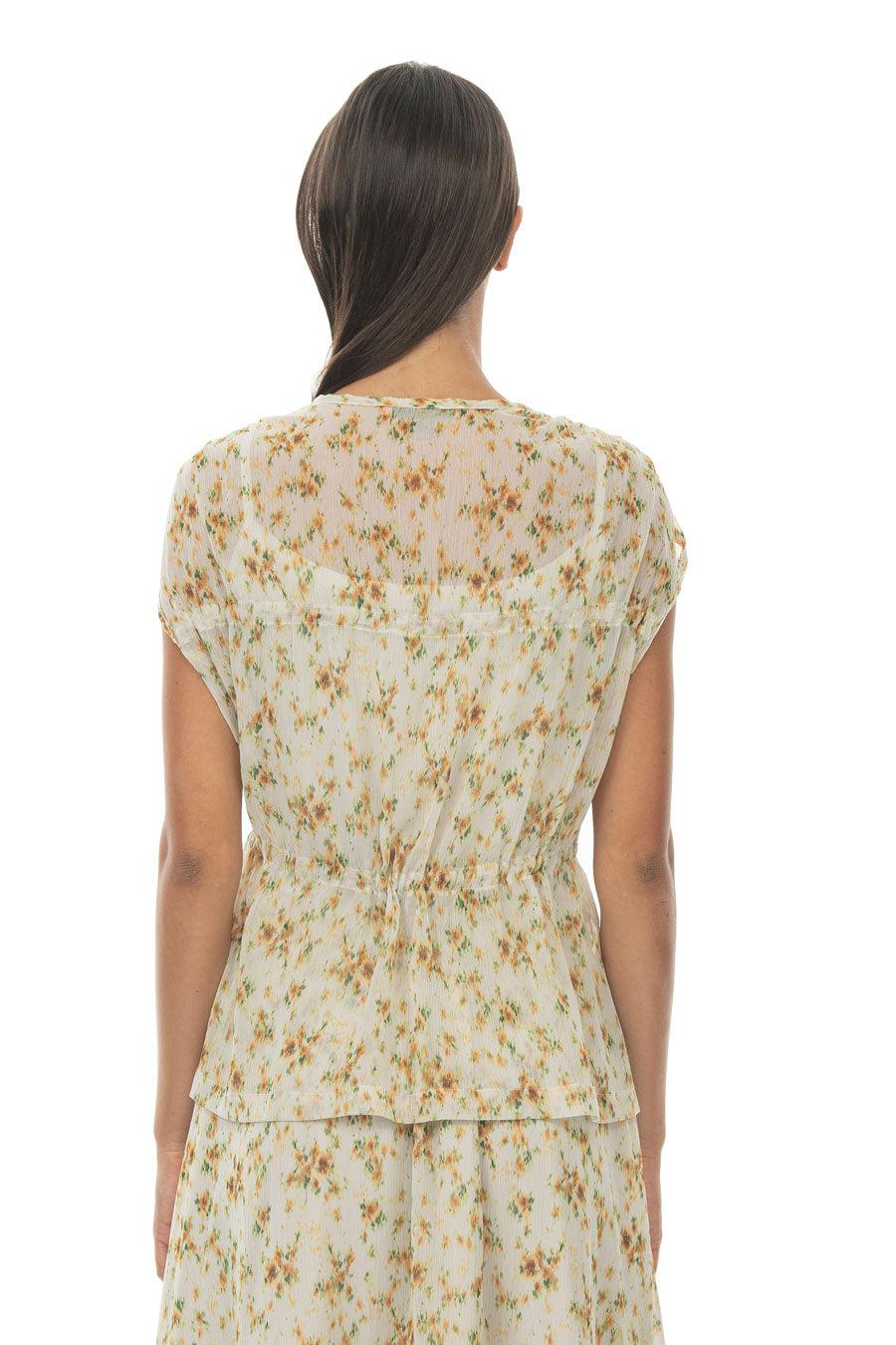 ROSÈ A POIS Riccioli D'Oro Chiffon Top Saldi