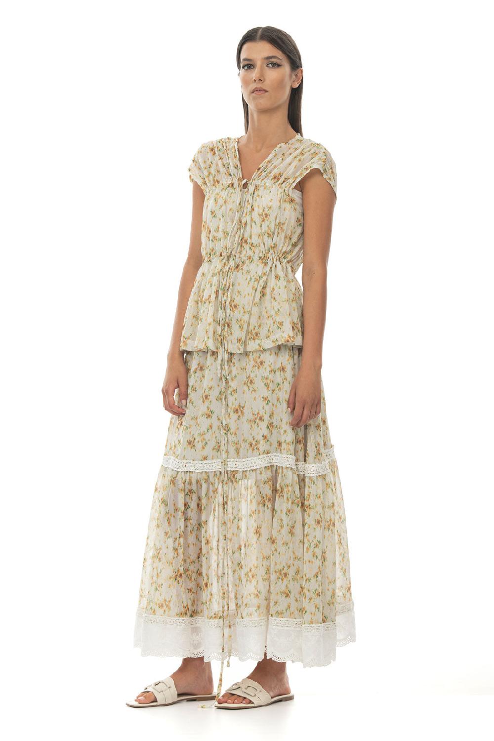 ROSÈ A POIS Riccioli D'Oro Chiffon Top Saldi