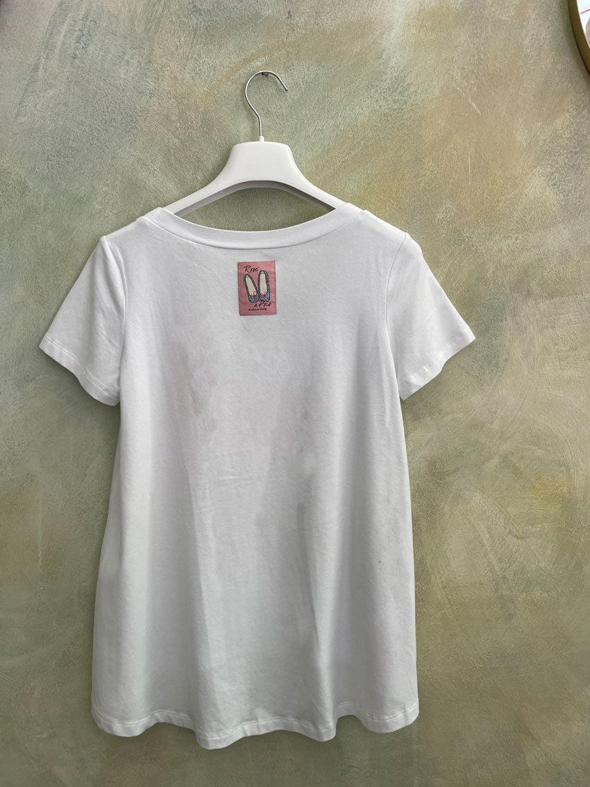 ROSÈ A POIS Dama T-shirt Moda