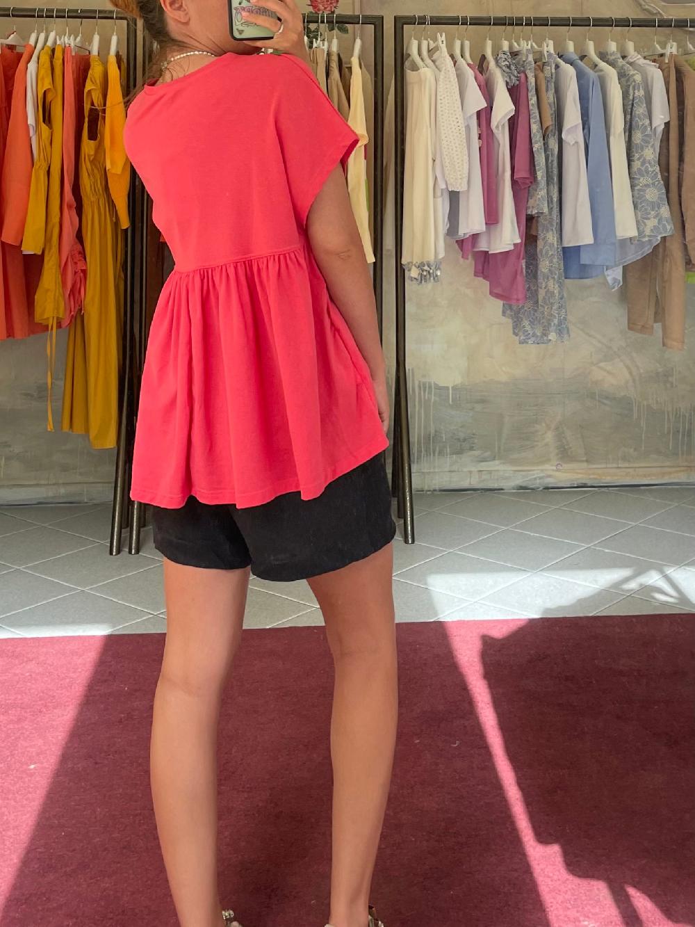 ROSÈ A POIS Fogliolina T-shirt Spedizione Gratuita