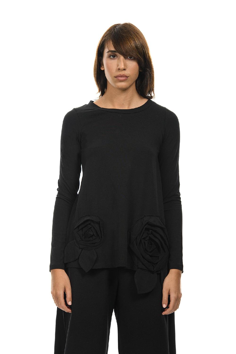 ROSÈ A POIS PIMPINELLA T-shirt con rose 2025
