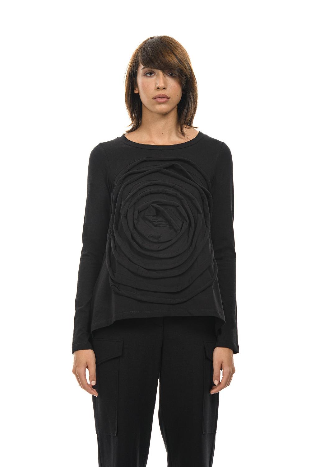 ROSÈ A POIS LEVANTE T-shirt con maxi rosa Offerte