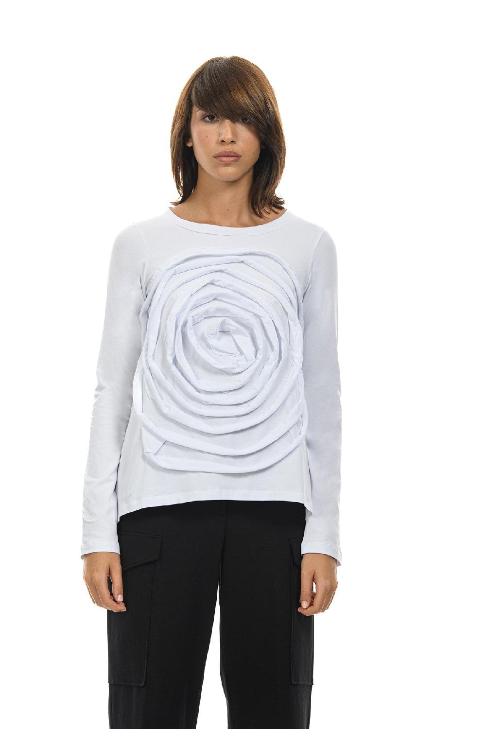 ROSÈ A POIS LEVANTE T-shirt con maxi rosa Offerte