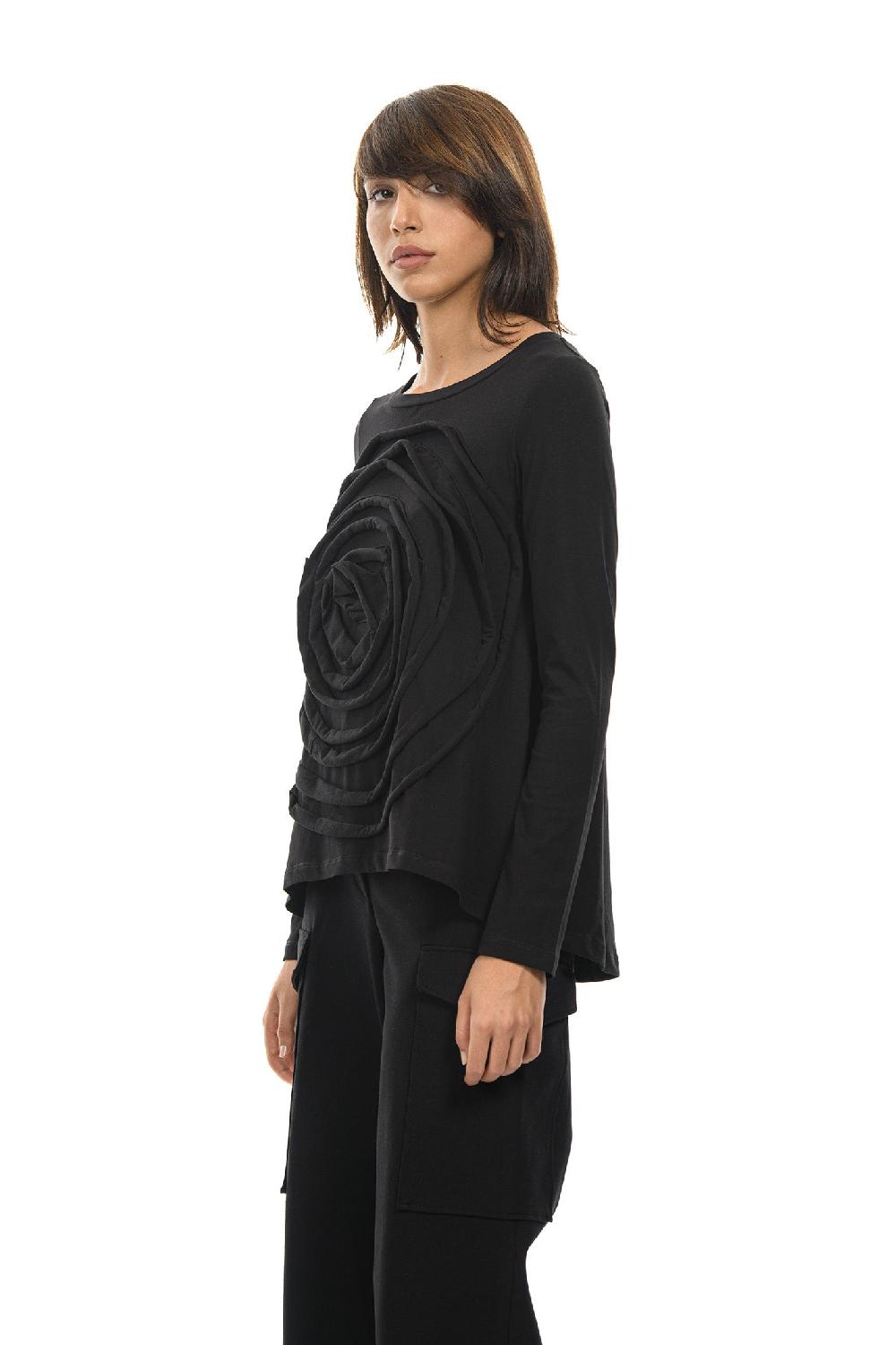 ROSÈ A POIS LEVANTE T-shirt con maxi rosa Offerte