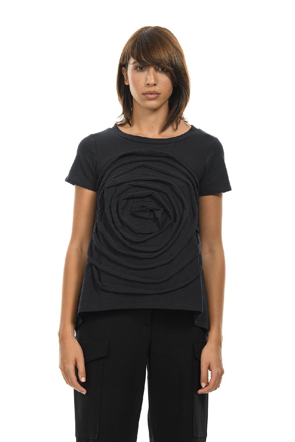 ROSÈ A POIS PESCA T-shirt con extra rosa Vendita Calda
