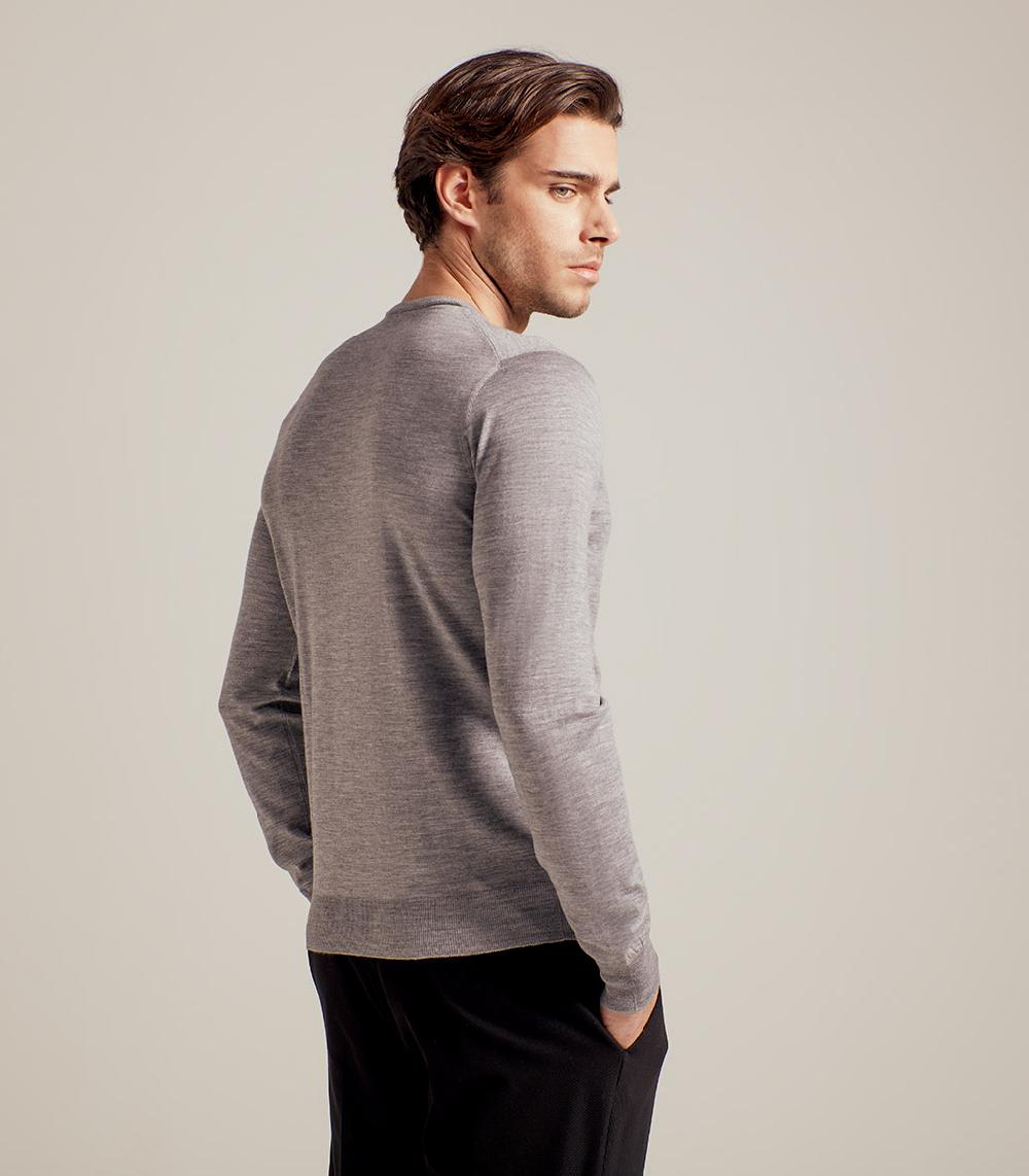 S.Moritz GIROCOLLO LANA SETA CASHMERE - GRIGIO Vendite Flash