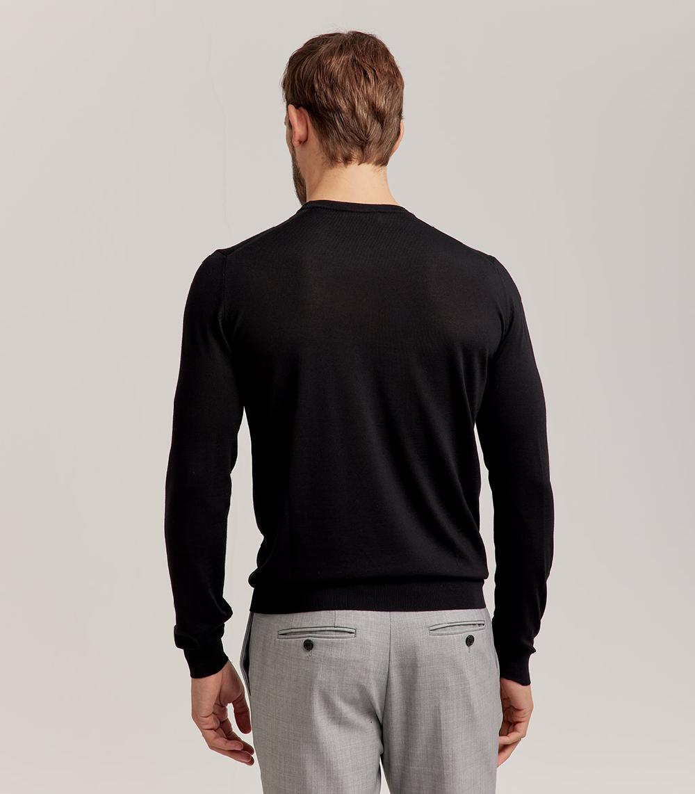 S.Moritz GIROCOLLO ROYAL MERINO - NERO Moda