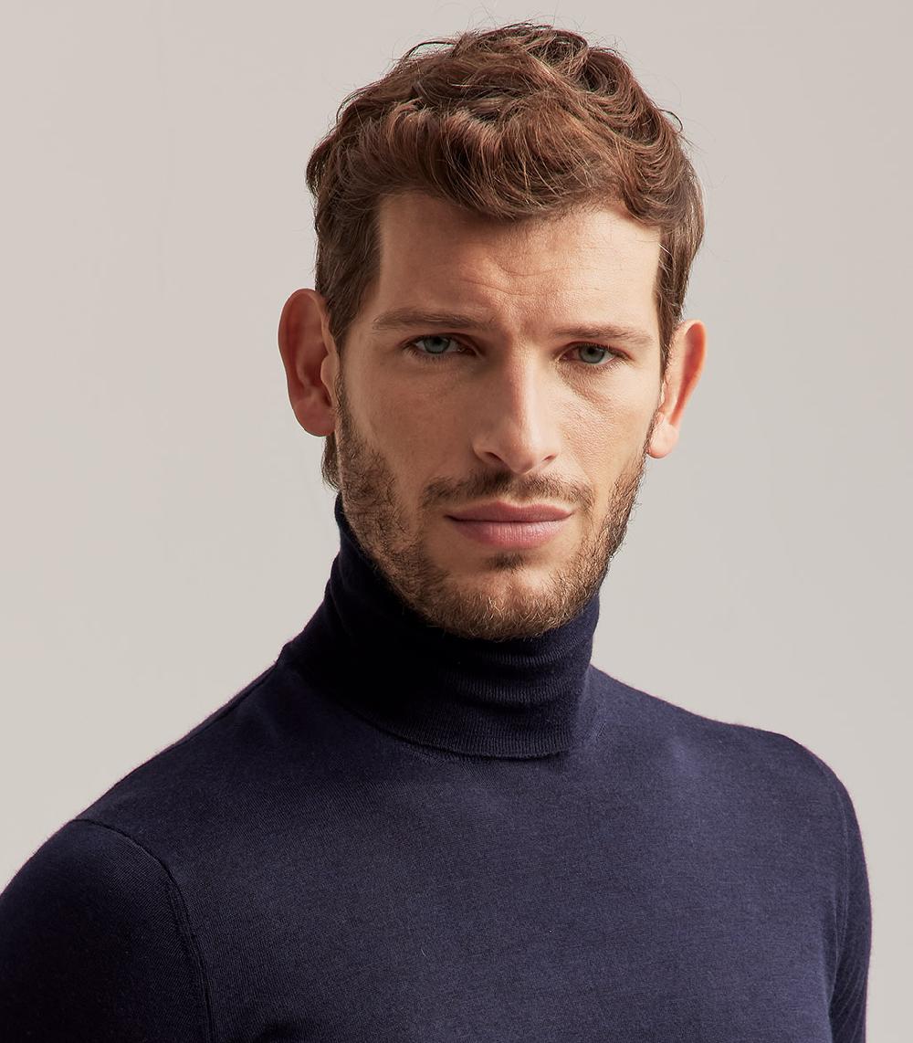 S.Moritz DOLCEVITA LANA SETA CASHMERE - BLU NAVY Nuovo