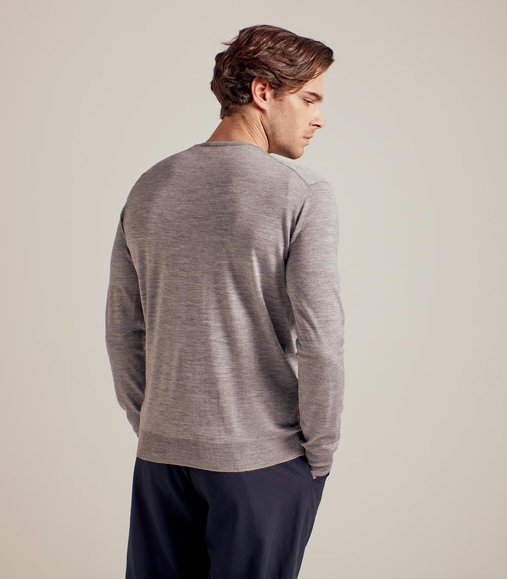 S.Moritz COLLO V LANA SETA CASHMERE - GRIGIO Vendita