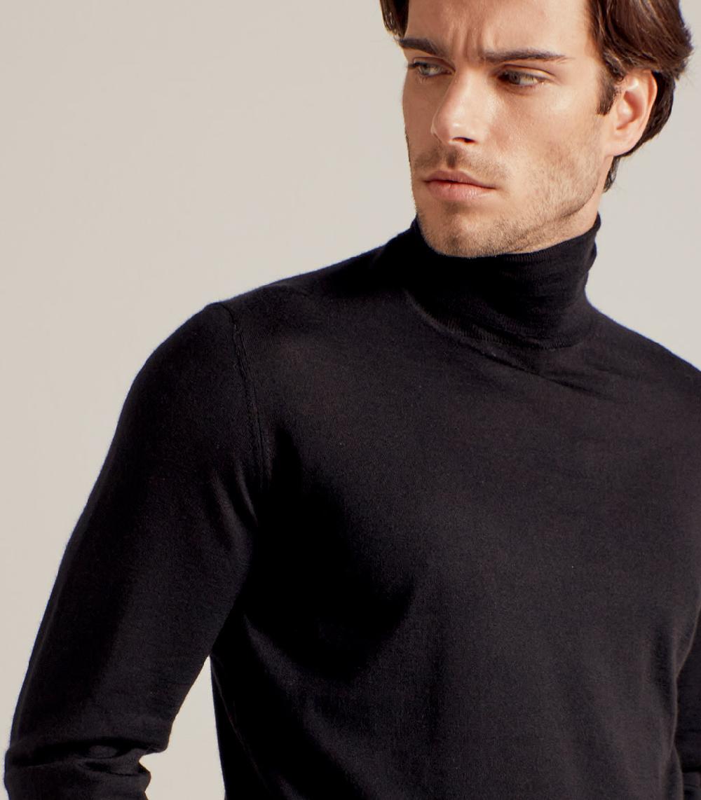 S.Moritz DOLCEVITA LANA SETA CASHMERE - NERO Promozione