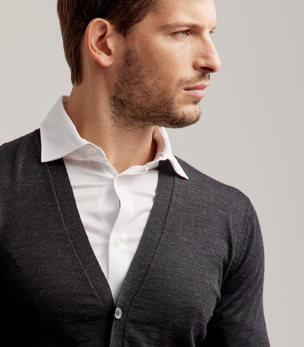 S.Moritz CARDIGAN BOTTONI ROYAL MERINO - GRIGIO ANTRACITE Convenienza