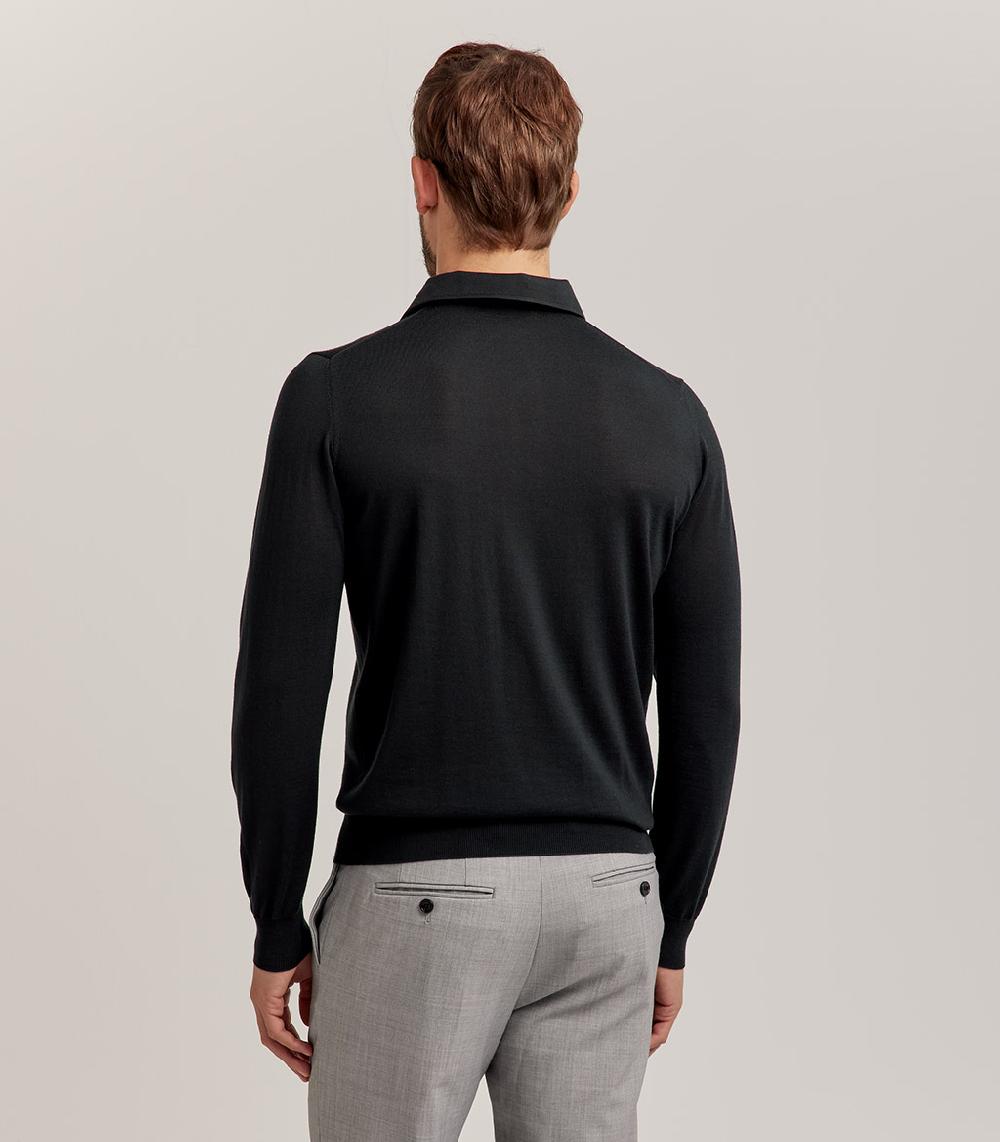 S.Moritz POLO COLLO CAMICIA ROYAL MERINO - VERDE SCURO Outlet