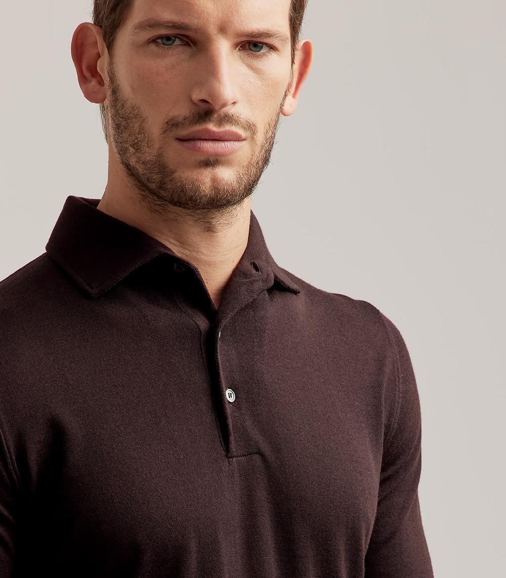 S.Moritz POLO COLLO CAMICIA ROYAL MERINO - TESTA DI MORO Hotsell