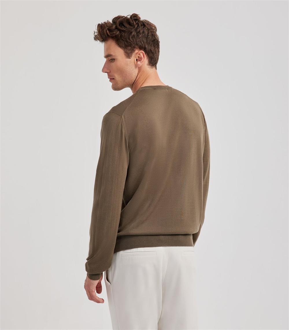 S.Moritz Maglia kaki da uomo royal merino | S.Moritz Sito Ufficiale Vendita Economica
