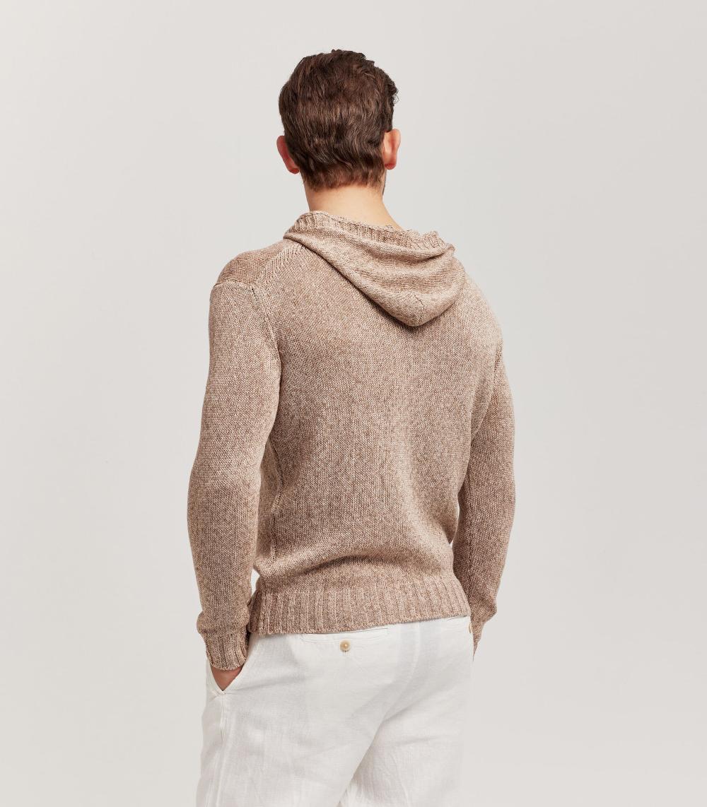 S.Moritz MAGLIA CON CAPPUCCIO RASATO MELANGE - COTONE Vendite Flash