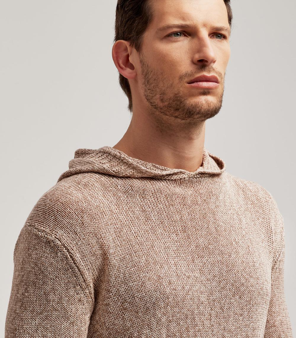 S.Moritz MAGLIA CON CAPPUCCIO RASATO MELANGE - COTONE Vendite Flash