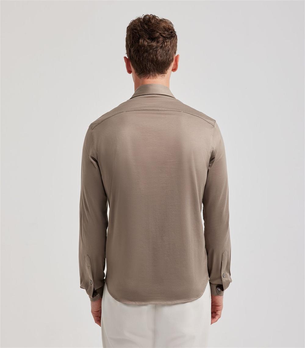 S.Moritz Camicia tortora da uomo in cotone jersey | S.Moritz Sito Ufficiale In Saldo