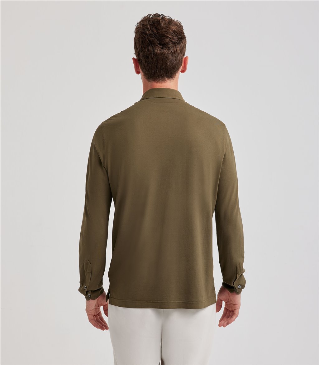 S.Moritz Camicia verde militare da uomo in cotone | S.Moritz Sito Ufficiale Moda
