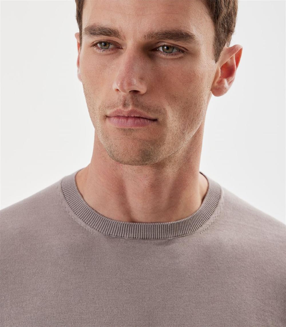 S.Moritz Maglia tortora da uomo in cotone giza | S.Moritz Sito Ufficiale In Linea