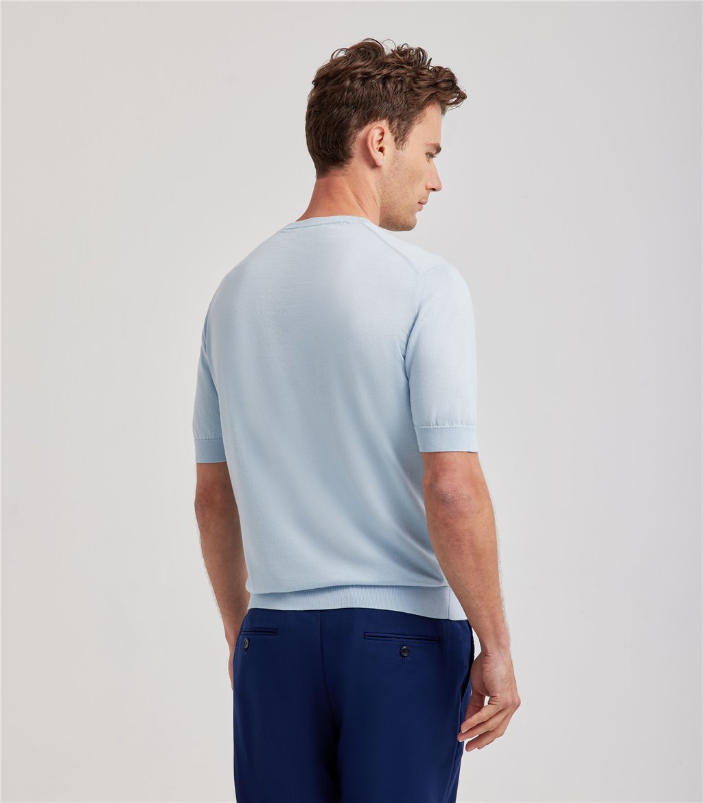 S.Moritz T-shirt celeste da uomo in cotone giza | S.Moritz Sito Ufficiale Vendita