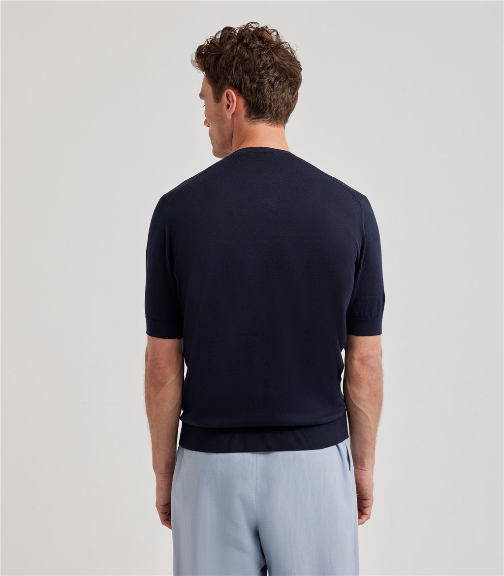 S.Moritz T-shirt blu da uomo in cotone giza | S.Moritz Sito Ufficiale Spedizione Gratuita